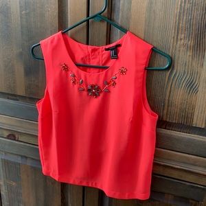 Coral neon dressy tank top
